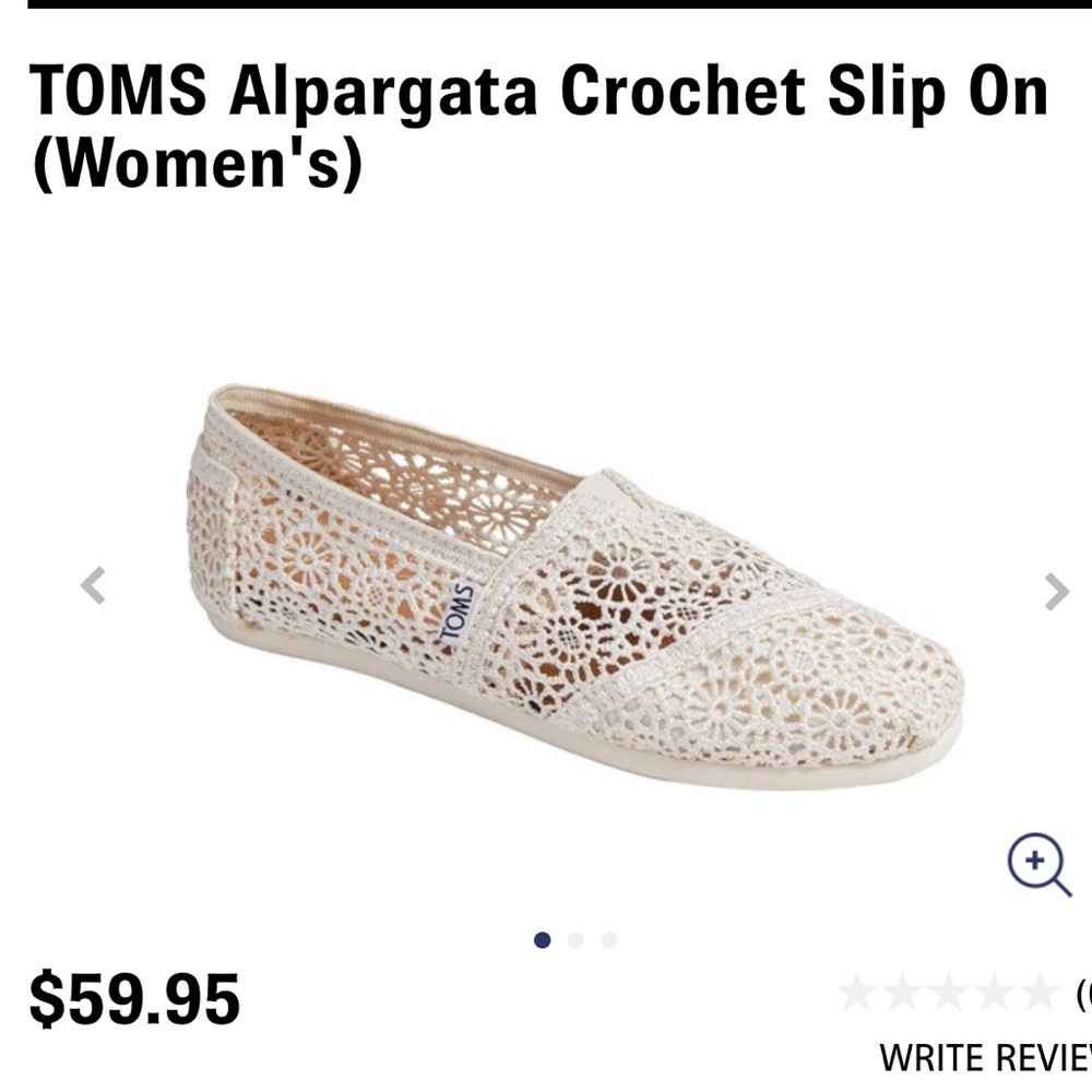 Toms Alpargata Crochet Slip Ons